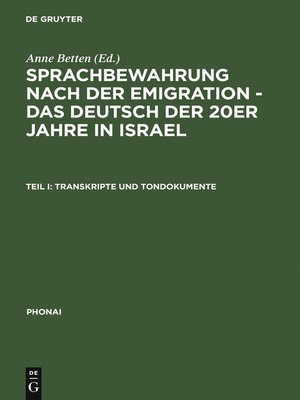 cover image of Transkripte und Tondokumente